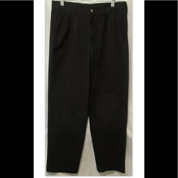 Basic Editions Men's Pants Black Dress Pants 32 X 32 Perfect Khaki Straight Leg - Picture 1 of 9